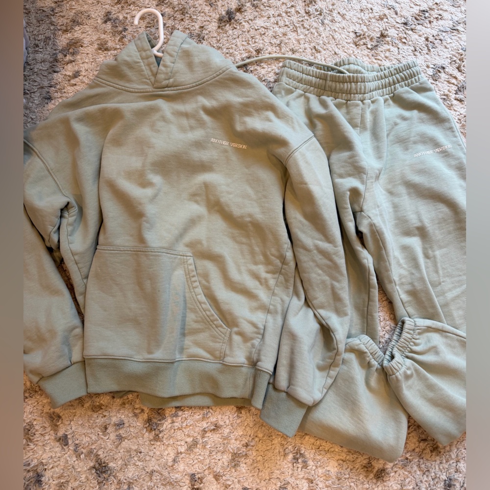 Another Version x Pheebs Fashion Green Sweatshirt Pants Set Size Large
